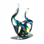 dual glass flames with cremation ash